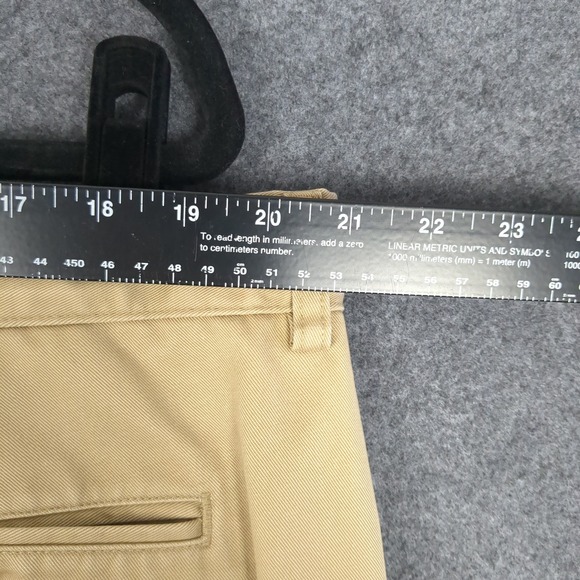 LL Bean Mens 42x32 Comfort Waist Double Pleated Chino Pants Khaki Tan - Picture 13 of 14
